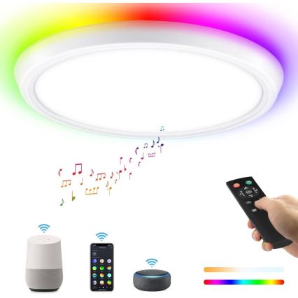 Immax NEO 07164-40 - LED RGB+CCT Plafoniera con dimmer NEO LITE TUDO LED/50W/230V Wi-Fi Tuya +remote telecomando
