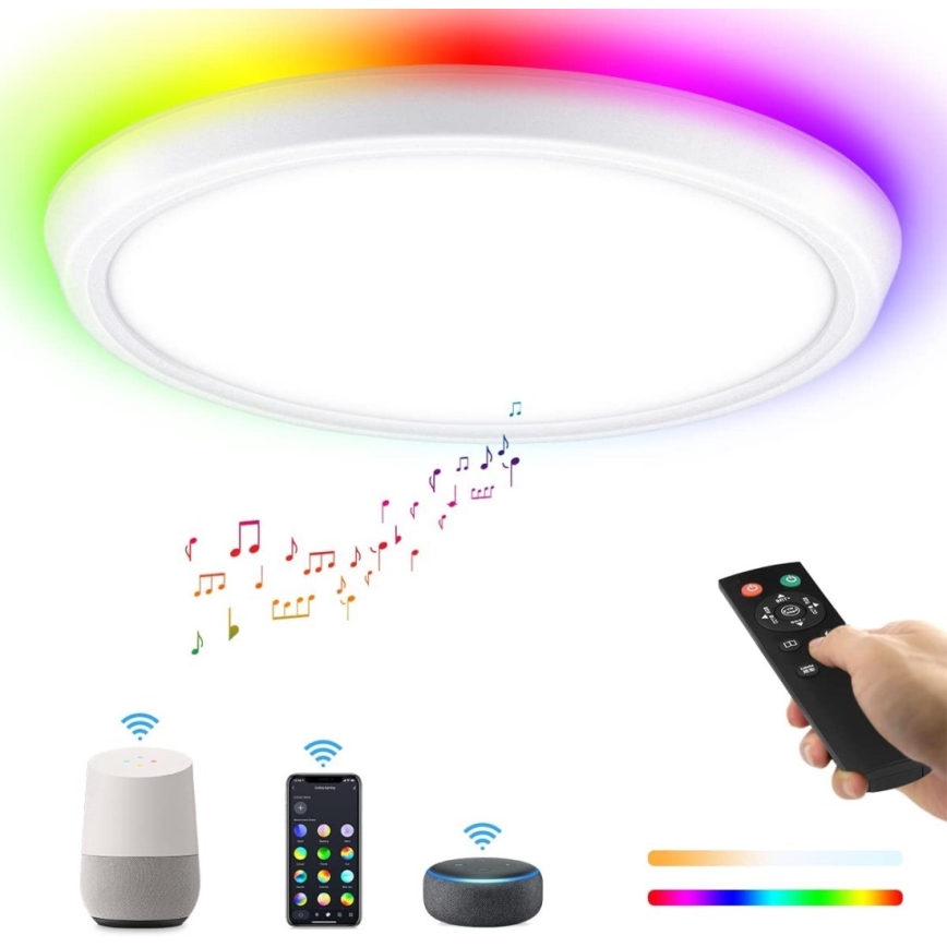 Immax NEO 07164-40 - LED RGB+CCT Plafoniera con dimmer NEO LITE TUDO LED/50W/230V Wi-Fi Tuya +remote telecomando