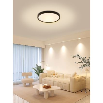 Immax NEO 07166-B40 - LED RGB+CCT Plafoniera con dimmer NEO LITE TUDO LED/50W/230V Wi-Fi Tuya nero + telecomando