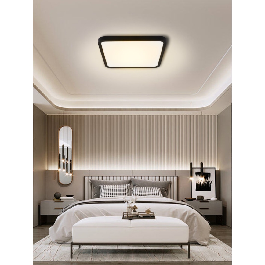 Immax NEO 07167-B40 - LED RGB+CCT Plafoniera con dimmer NEO LITE TUDO LED/50W/230V Wi-Fi Tuya nero + telecomando
