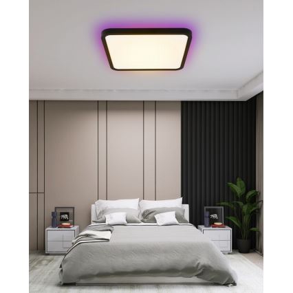 Immax NEO 07167-B40 - LED RGB+CCT Plafoniera con dimmer NEO LITE TUDO LED/50W/230V Wi-Fi Tuya nero + telecomando