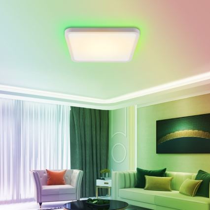 Immax NEO 07168-W40 - LED RGB+CCT Plafoniera con dimmer NEO LITE TUDO LED/50W/230V Wi-Fi Tuya bianco + telecomando