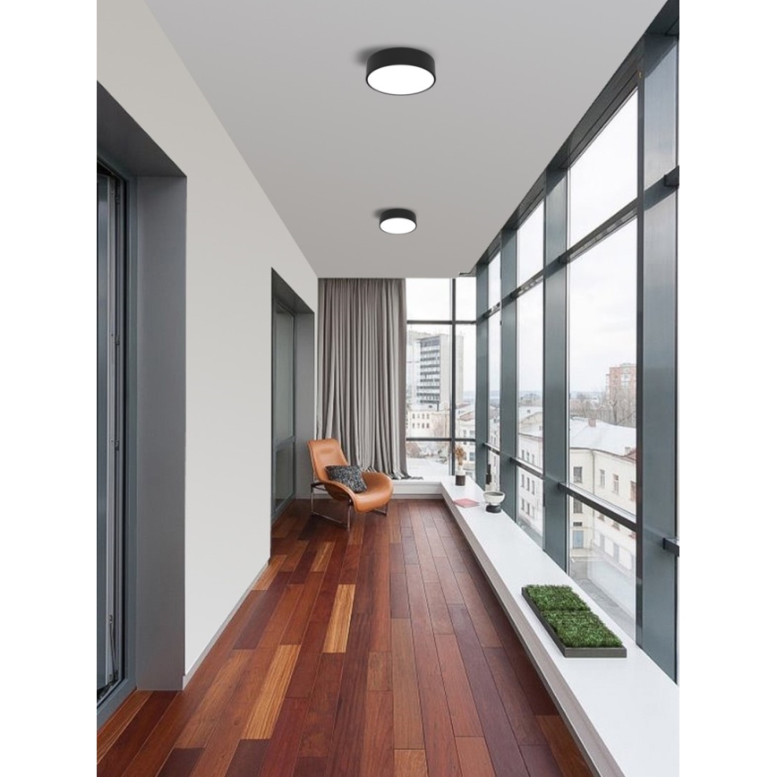 Immax NEO 07200L - Plafoniera LED dimmerabile RONDATE LED/18W/230V 3000-6000K diametro 25 cm nero Tuya + telecomando