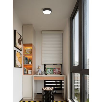 Immax NEO 07200L - Plafoniera LED dimmerabile RONDATE LED/18W/230V 3000-6000K diametro 25 cm nero Tuya + telecomando