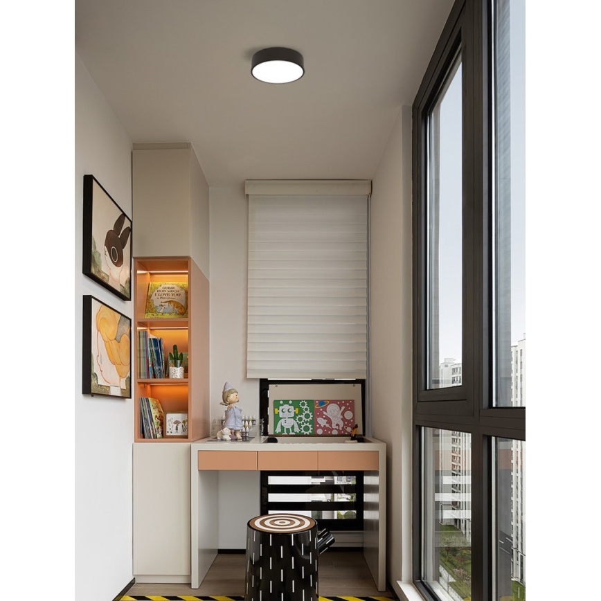 Immax NEO 07200L - Plafoniera LED dimmerabile RONDATE LED/18W/230V 3000-6000K diametro 25 cm nero Tuya + telecomando