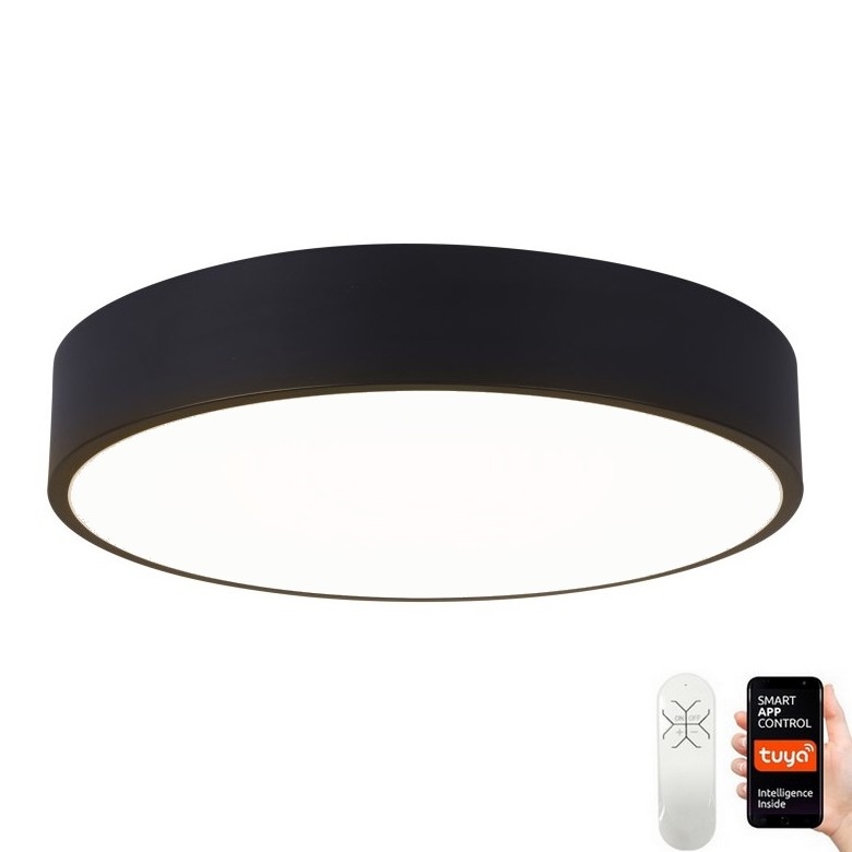 Immax NEO 07201L - Plafoniera LED dimmerabile RONDATE LED/28W/230V nero Tuya + telecomando