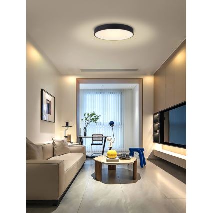 Immax NEO 07202L - Plafoniera LED dimmerabile RONDATE LED/53W/230V nero Tuya + telecomando