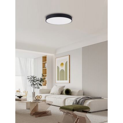 Immax NEO 07202L - Plafoniera LED dimmerabile RONDATE LED/53W/230V nero Tuya + telecomando