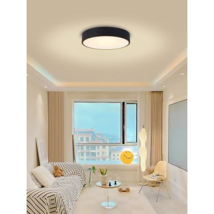 Immax NEO 07202L - Plafoniera LED dimmerabile RONDATE LED/53W/230V nero Tuya + telecomando