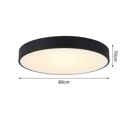 Immax NEO 07202L - Plafoniera LED dimmerabile RONDATE LED/53W/230V nero Tuya + telecomando