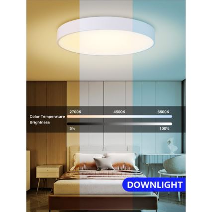 Immax NEO 07206L - Plafoniera LED dimmerabile RONDATE LED/53W/230V bianco Tuya + telecomando