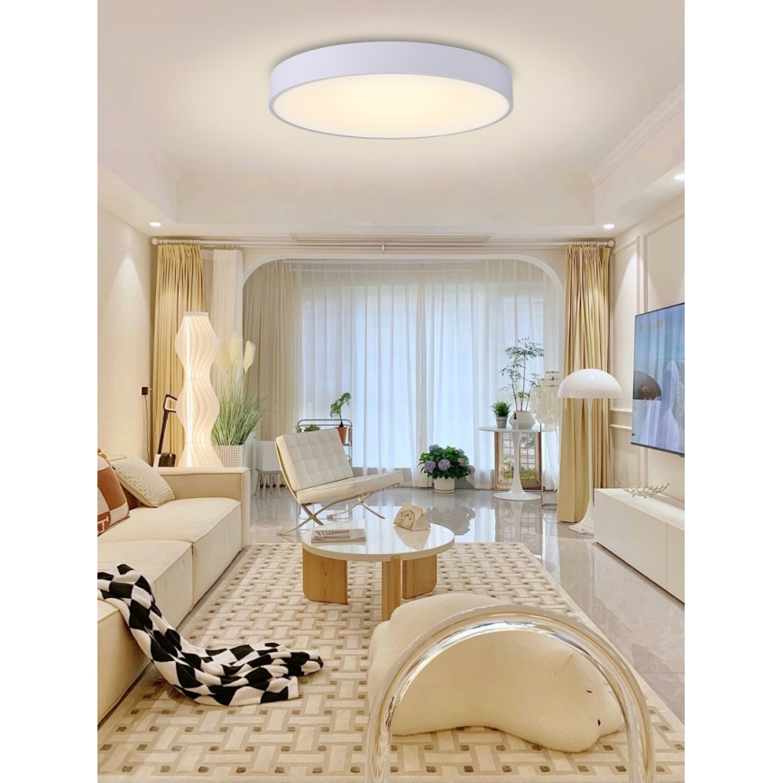 Immax NEO 07207L-Plafoniera LED dimmerabile RONDATE 65W/230V 3000-6000K Tuya bianco + telecomando