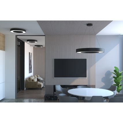 Immax NEO 07209L - Plafoniera LED dimmerabile PASTEL LED/53W/230V 60 cm nero Tuya + telecomando