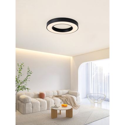 Immax NEO 07209L - Plafoniera LED dimmerabile PASTEL LED/53W/230V 60 cm nero Tuya + telecomando