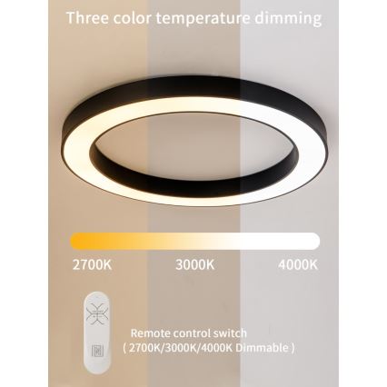 Immax NEO 07210L - Plafoniera LED dimmerabile PASTEL LED/68W/230V 95 cm nero Tuya + telecomando