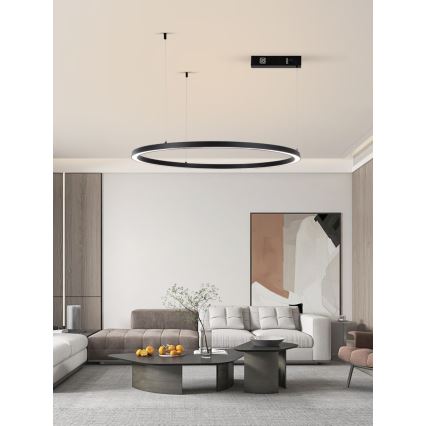 Immax NEO 07215L - Lampadario a sospensione con filo LED dimmerabile FINO LED/60W/230V 80 cm nero Tuya + telecomando