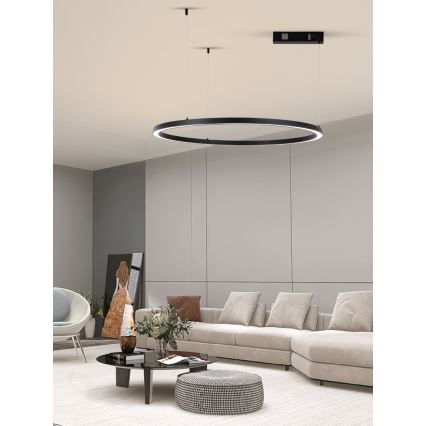 Immax NEO 07215L - Lampadario a sospensione con filo LED dimmerabile FINO LED/60W/230V 80 cm nero Tuya + telecomando