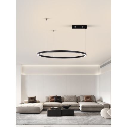 Immax NEO 07215L - Lampadario a sospensione con filo LED dimmerabile FINO LED/60W/230V 80 cm nero Tuya + telecomando