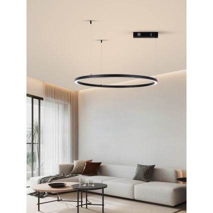 Immax NEO 07215L - Lampadario a sospensione con filo LED dimmerabile FINO LED/60W/230V 80 cm nero Tuya + telecomando