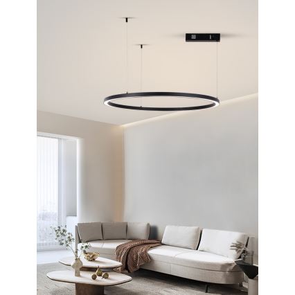 Immax NEO 07215L - Lampadario a sospensione con filo LED dimmerabile FINO LED/60W/230V 80 cm nero Tuya + telecomando