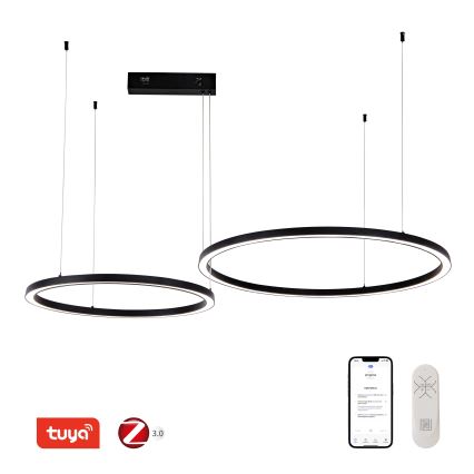 Immax NEO 07216L - Lampadario a sospensione con filo LED dimmerabile FINO LED/93W/230V 60/80cm nero Tuya + telecomando