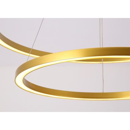 Immax NEO 07218L - Lampadario a sospensione con filo LED dimmerabile FINO LED/93W/230V 60/80cm oro Tuya + telecomando