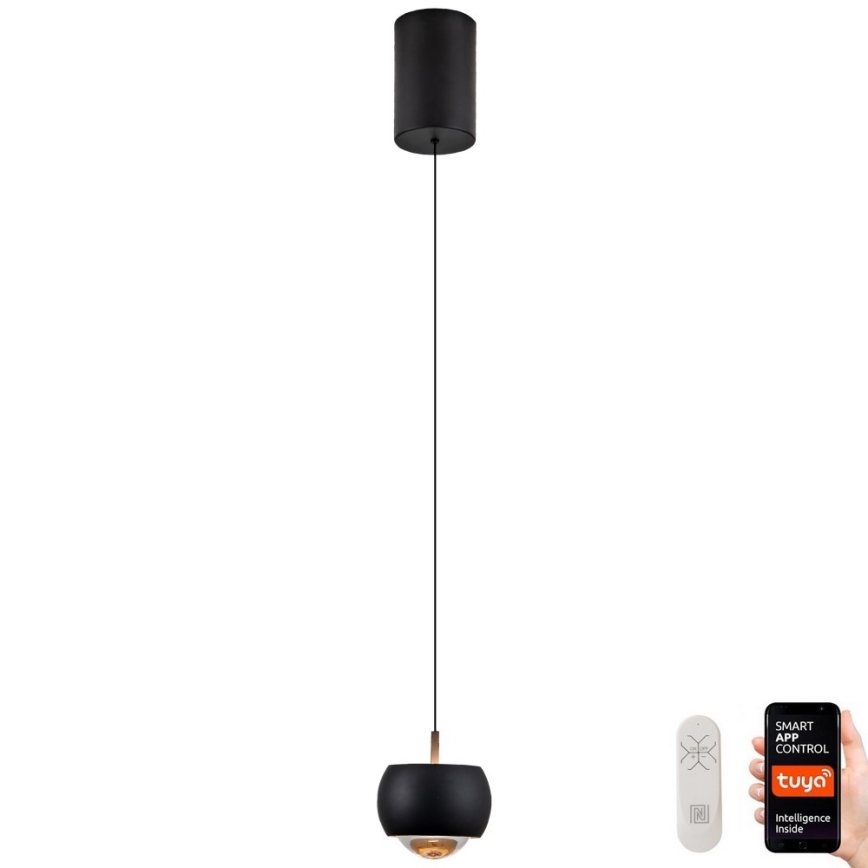 Immax NEO 07219L - Lampadario a sospensione con filo LED dimmerabile DORMINE LED/6W/230V opaco nero Tuya + telecomando