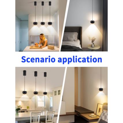 Immax NEO 07219L - Lampadario a sospensione con filo LED dimmerabile DORMINE LED/6W/230V opaco nero Tuya + telecomando