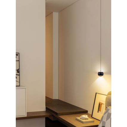 Immax NEO 07219L - Lampadario a sospensione con filo LED dimmerabile DORMINE LED/6W/230V opaco nero Tuya + telecomando