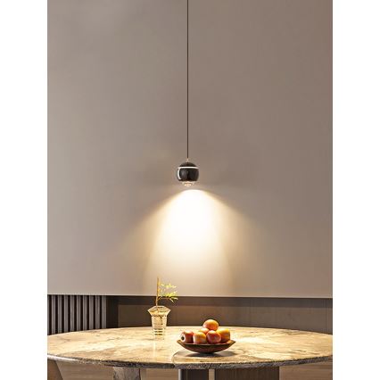 Immax NEO 07220L - Lampadario a sospensione con filo LED dimmerabile DORMINE LED/6W/230V nero lucido Tuya + telecomando