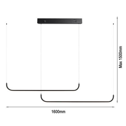 Immax NEO 07226L - Lampadario a sospensione con filo LED dimmerabile PATTINI LED/53W/230V Tuya + telecomando