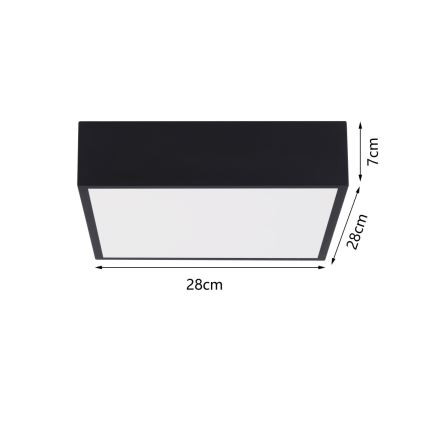 Immax NEO 07237L - Plafoniera LED dimmerabile CANTO LED/22W/230V nero Tuya + telecomando