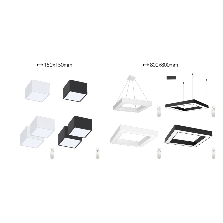 Immax NEO 07239L - Plafoniera LED dimmerabile CANTO LED/60W/230V nero Tuya + telecomando