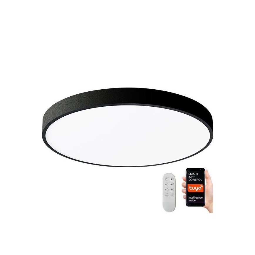 Immax NEO 07248L - Plafoniera LED dimmerabile NEO LITE SEMPLICI LED/36W/230V 3000-6000K Wi-Fi Tuya nero + telecomando