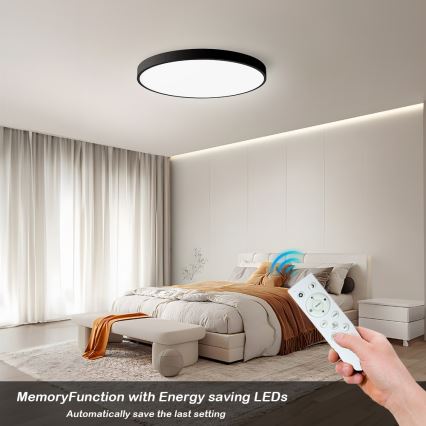 Immax NEO 07250L - Plafoniera LED dimmerabile NEO LITE SEMPLICI LED/60W/230V 3000-6000K Wi-Fi Tuya nero + telecomando