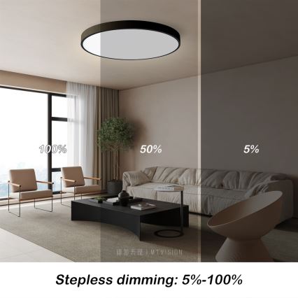 Immax NEO 07250L - Plafoniera LED dimmerabile NEO LITE SEMPLICI LED/60W/230V 3000-6000K Wi-Fi Tuya nero + telecomando
