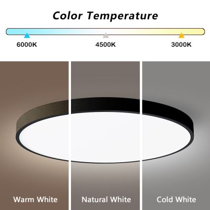 Immax NEO 07250L - Plafoniera LED dimmerabile NEO LITE SEMPLICI LED/60W/230V 3000-6000K Wi-Fi Tuya nero + telecomando