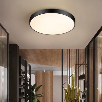 Immax NEO 07250L - Plafoniera LED dimmerabile NEO LITE SEMPLICI LED/60W/230V 3000-6000K Wi-Fi Tuya nero + telecomando