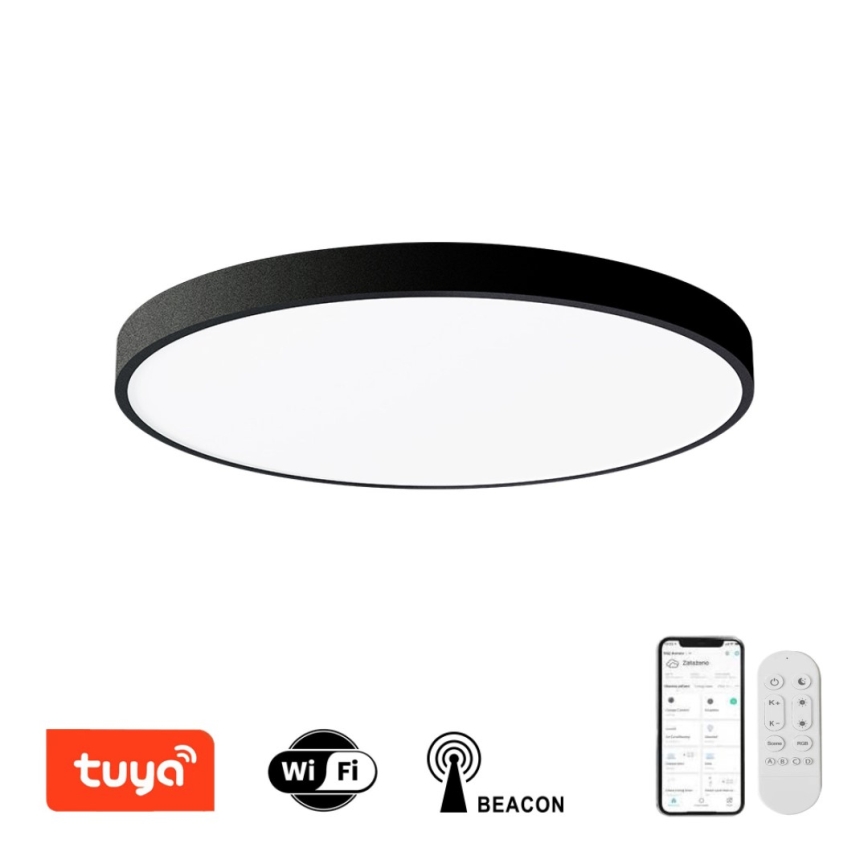 Immax NEO 07250L - Plafoniera LED dimmerabile NEO LITE SEMPLICI LED/60W/230V 3000-6000K Wi-Fi Tuya nero + telecomando