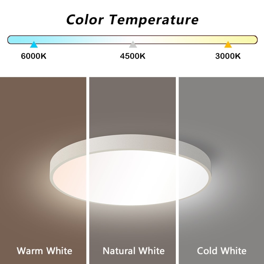 Immax NEO 07251L - Plafoniera LED dimmerabile NEO LITE SEMPLICI LED/36W/230V 3000-6000K Wi-Fi Tuya bianco + telecomando