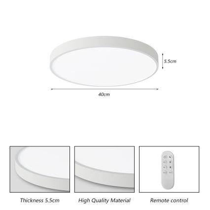 Immax NEO 07251L - Plafoniera LED dimmerabile NEO LITE SEMPLICI LED/36W/230V 3000-6000K Wi-Fi Tuya bianco + telecomando