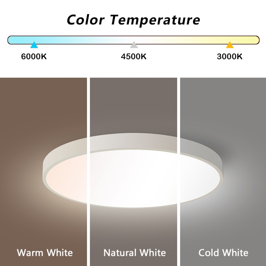 Immax NEO 07252L - Plafoniera LED dimmerabile NEO LITE SEMPLICI LED/48W/230V 3000-6000K Wi-Fi Tuya bianco + telecomando