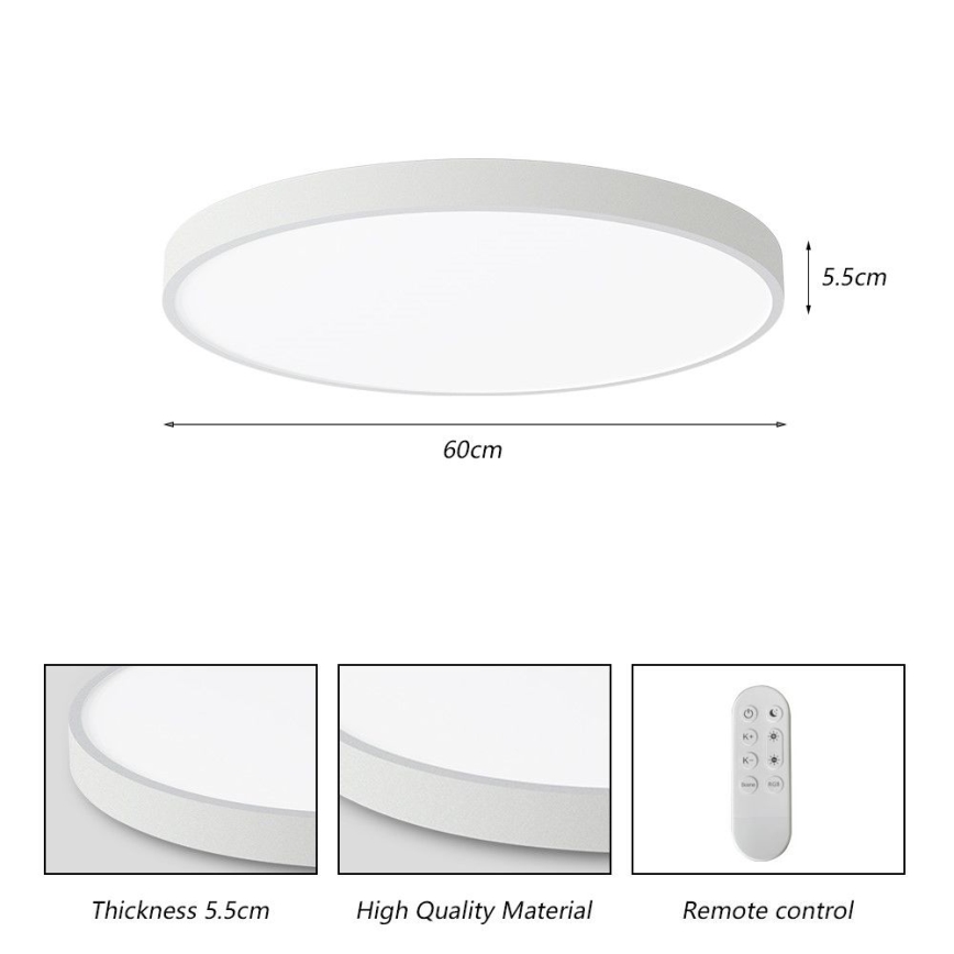 Immax NEO 07253L - Plafoniera LED dimmerabile NEO LITE SEMPLICI LED/60W/230V 3000-6000K Wi-Fi Tuya bianco + telecomando