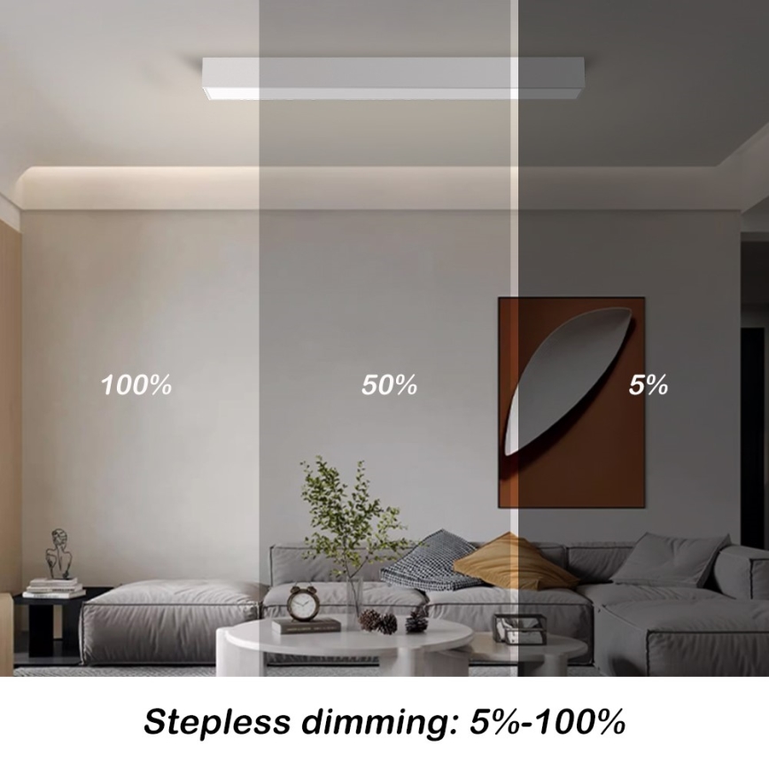 Immax NEO 07258L - Plafoniera LED dimmerabile NEO LITE LUNGO LED/29W/230V 3000-6000K Wi-Fi Tuya bianco + telecomando