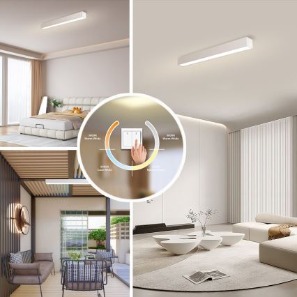 Immax NEO 07258L - Plafoniera LED dimmerabile NEO LITE LUNGO LED/29W/230V 3000-6000K Wi-Fi Tuya bianco + telecomando