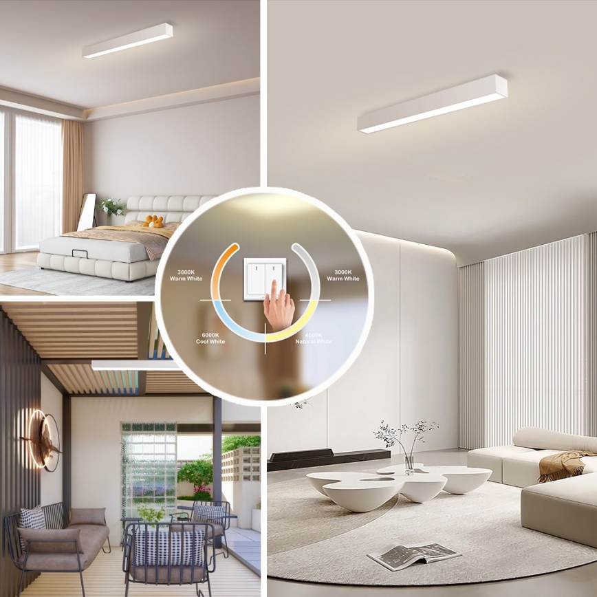 Immax NEO 07258L - Plafoniera LED dimmerabile NEO LITE LUNGO LED/29W/230V 3000-6000K Wi-Fi Tuya bianco + telecomando