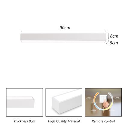 Immax NEO 07258L - Plafoniera LED dimmerabile NEO LITE LUNGO LED/29W/230V 3000-6000K Wi-Fi Tuya bianco + telecomando