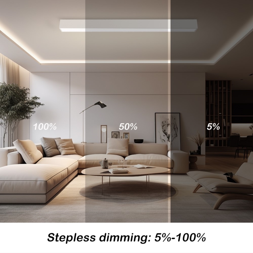 Immax NEO 07259L - Plafoniera LED dimmerabile NEO LITE LUNGO LED/38W/230V 3000-6000K Wi-Fi Tuya bianco + telecomando
