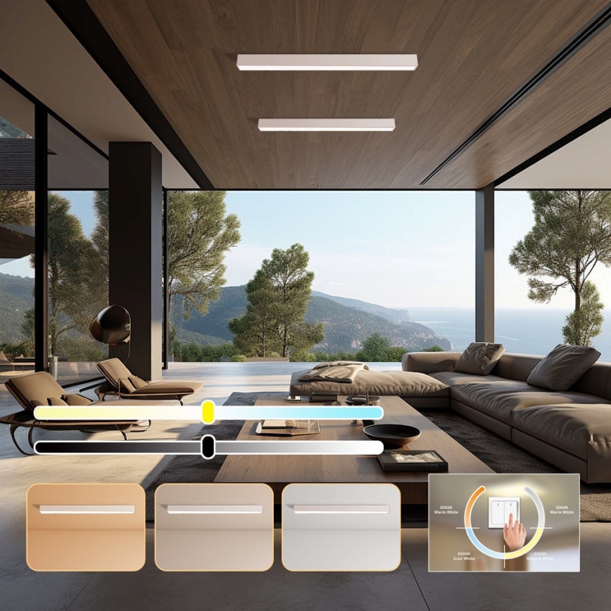Immax NEO 07259L - Plafoniera LED dimmerabile NEO LITE LUNGO LED/38W/230V 3000-6000K Wi-Fi Tuya bianco + telecomando