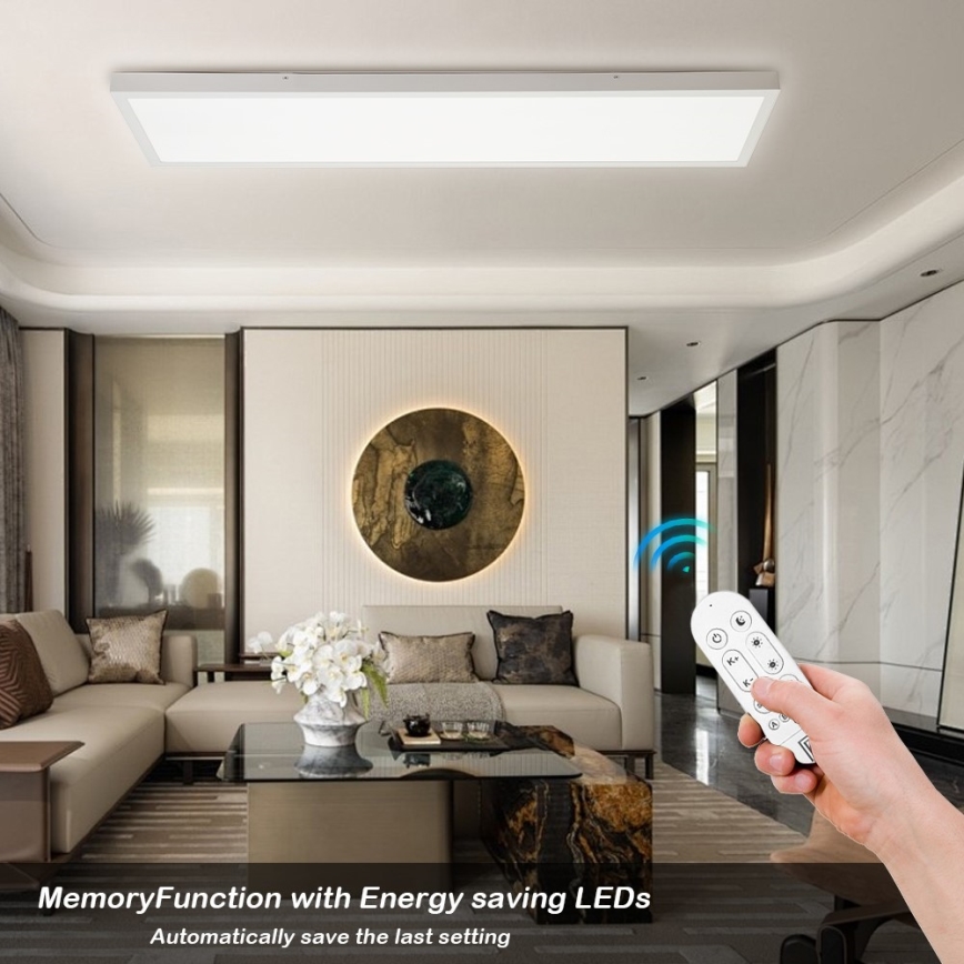 Immax NEO 07276L - Plafoniera LED dimmerabile da bagno NEO LITE FRAME LED/50W/230V IP44 Wi-Fi Tuya + telecomando bianco